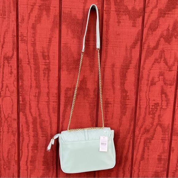 NWT Simply Southern Women's Quilted Leather Chain Strap Crossbody Bag Mint‎ - Picture 2 of 7